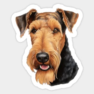 Airedale Terrier Dog Portrait Sticker